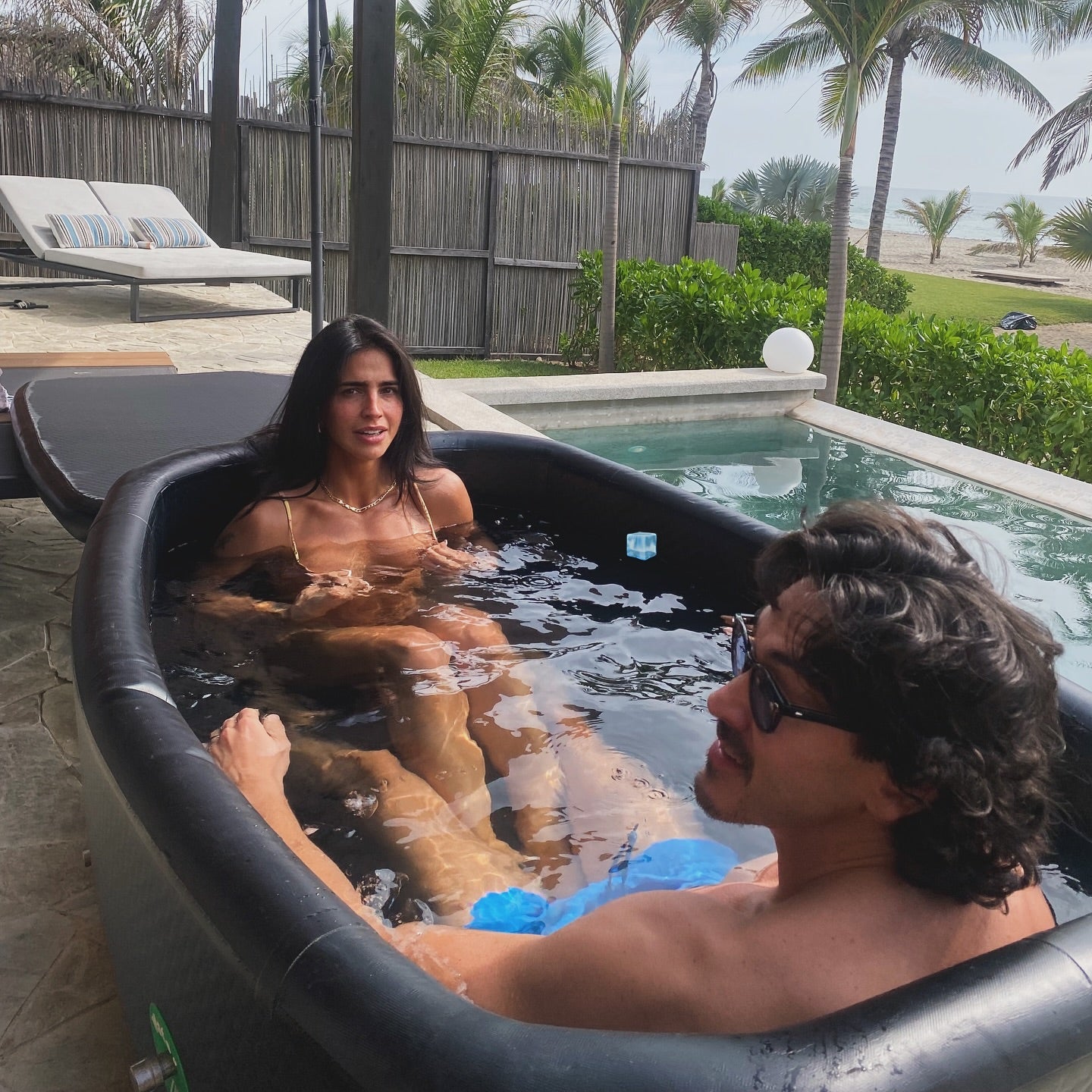 Person in a PIOLET Pool MAX tub